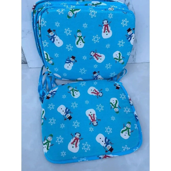 Chair Folded Pillows Kids Adjustable Drawstring Christmas Prints Blue Sz 13x14 - Picture 4 of 10